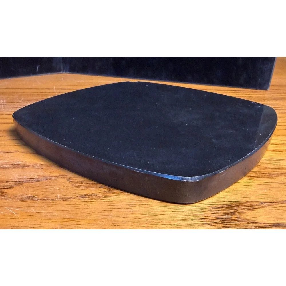 Lenox Metal and Stone Square Serving Tray Trivet: Two Piece Set, Silver/Black